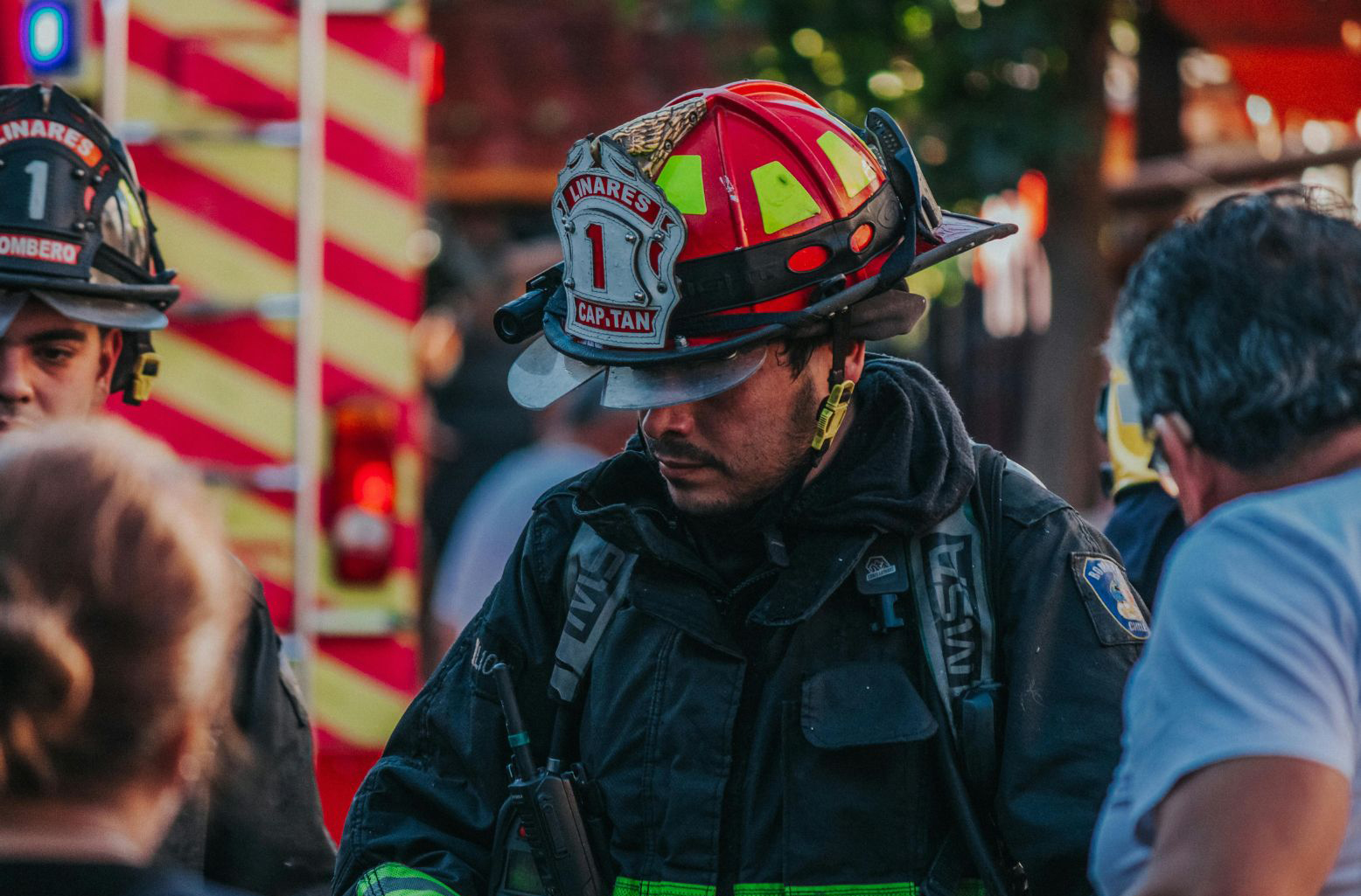 Firefighter in action